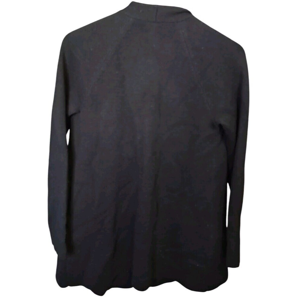 Talbots Merino Wool Black Open Front Jacket Sweater Small Office Career Travel - Picture 3 of 5